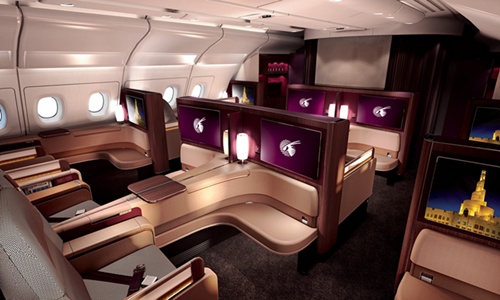 카타르항공 A380 일등석 객실 모습