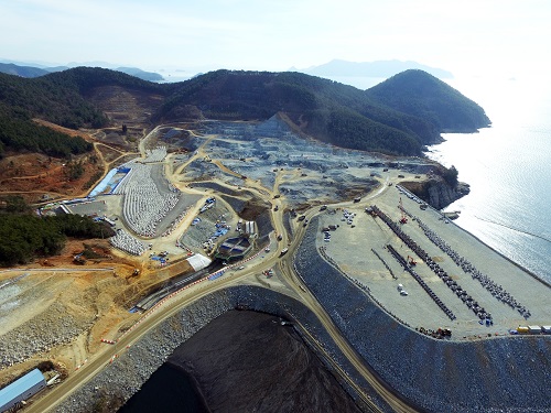 SK건설이 본격적으로 공사를 하는 국내 최대 민자 발전소 '고성하이화력발전소' 사업부지<사진=SK건설>