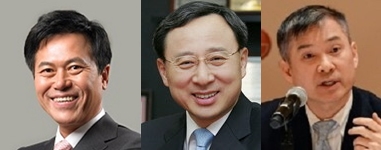 (왼쪽부터)박정호 SK텔레콤 사장, 황창규 KT 회장, 하현회 LG유플러스 부회장.
