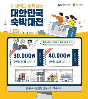 숙박비를 최대 4만원 할인받을 수 있는 대한민국 숙박대전 포스터 <사진=연합뉴스>