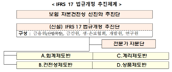 IFRS17 법규개정 추진체계<자료=금융위>