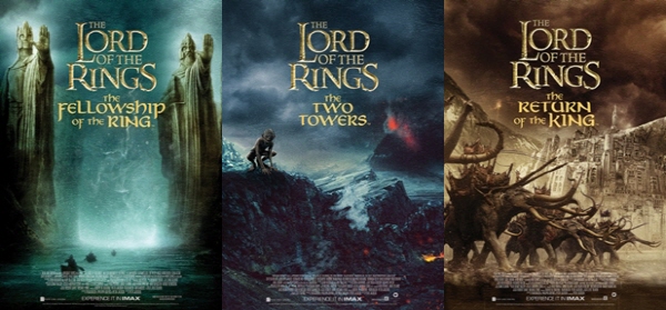 (왼쪽부터) 영화 ‘반지의 제왕: 반지 원정대’, ‘반지의 제왕: 두 개의 탑’, ‘반지의 제왕: 왕의 귀환’ 포스터 <사진=CJ CGV>