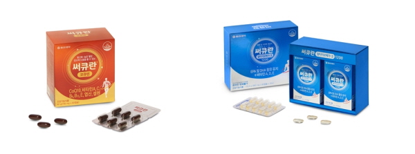 동아제약 혈행 개선 건강기능식품 ‘써큐란 코큐텐’과 ‘써큐란 알티지오메가-3 1200’ (왼쪽부터) <사진=동아제약>
